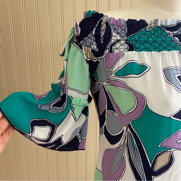 Laundry By Shelli Segal Los Angeles Gorgeous Colourful Dress Size 8 - Picture 3 of 9